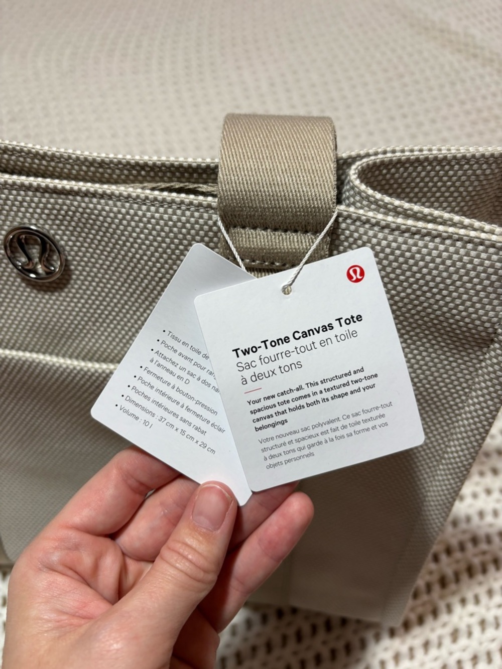 NWT lululemon two tone canvas tote 10L - Picture 11 of 14